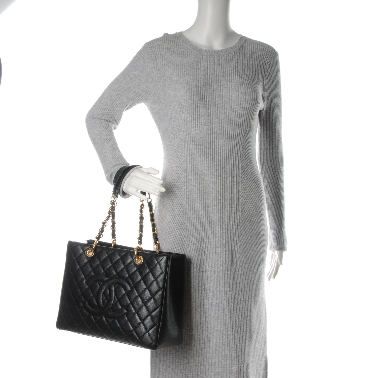 Chanel Caviar Quilted Grand Shopping Tote GST Black 2 of 7