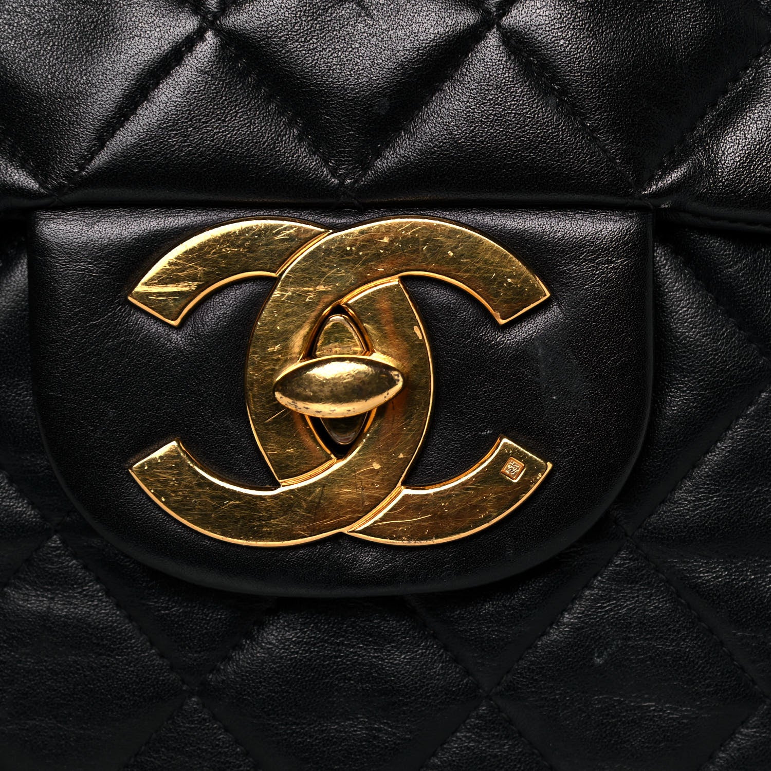 Chanel Lambskin Quilted XL Jumbo Single Flap Black 20 of 20
