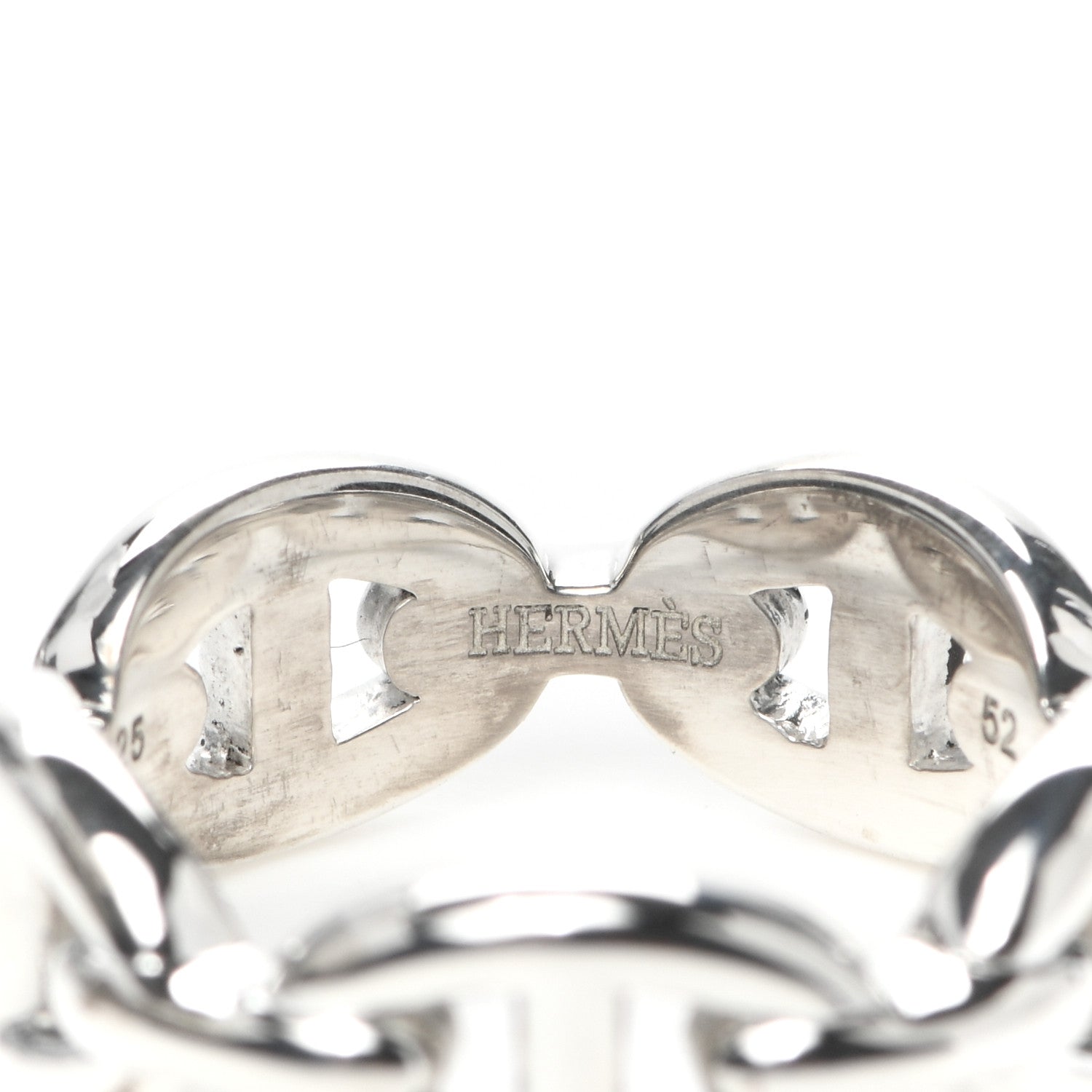 Hermes Sterling Silver PM Chaine d'Ancre Enchainee Band Ring 52 6 4 of 7
