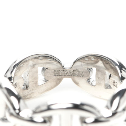 Hermes Sterling Silver PM Chaine d'Ancre Enchainee Band Ring 52 6 4 of 7