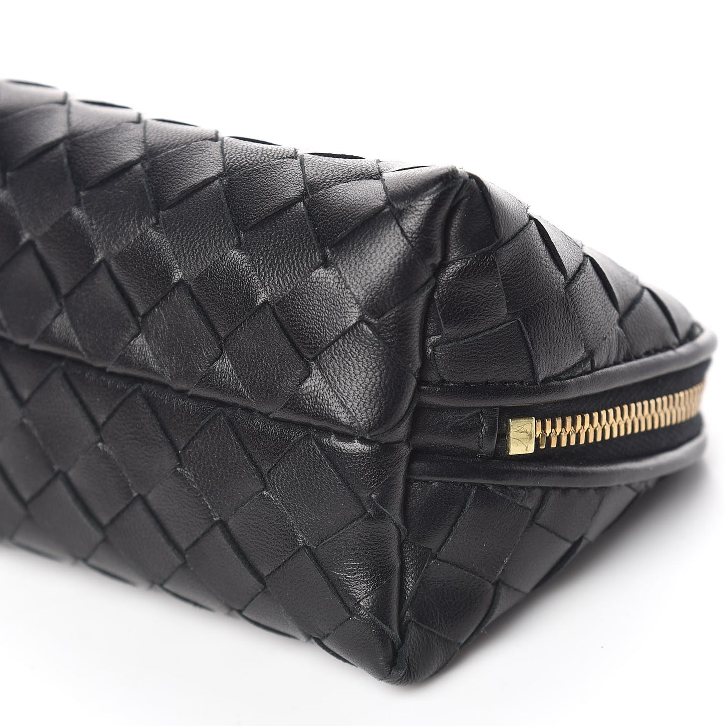 Nappa Intrecciato Small Cosmetic Pouch Black