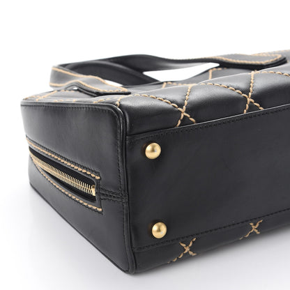 Chanel Calfskin Wild Stitch Top Handle Bag Black 8 of 9