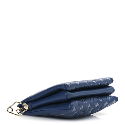 Louis Vuitton Lambskin Embossed Monogram Coussin PM Denim Blue 4 of 10