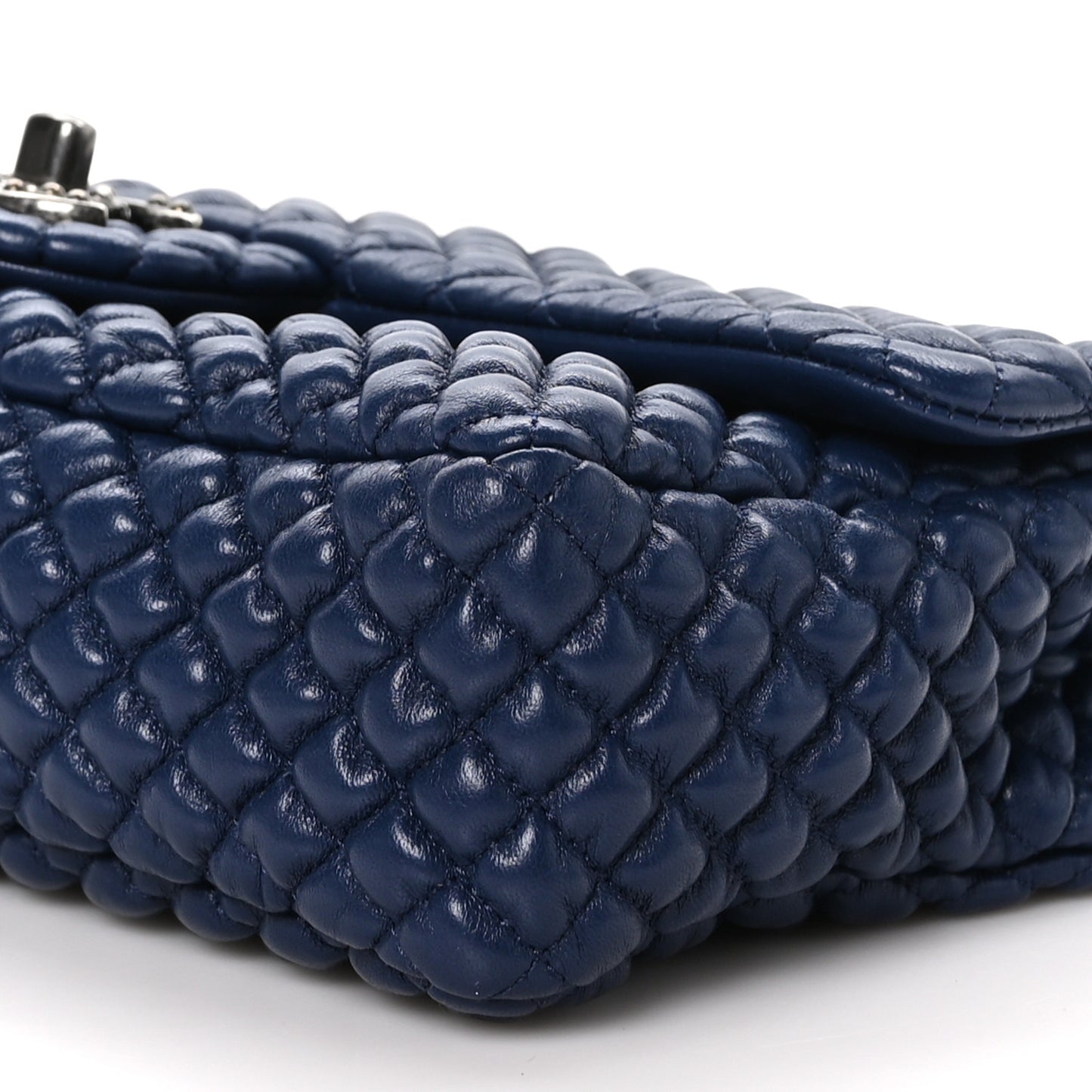 Calfskin Micro Quilted Small Flap Navy