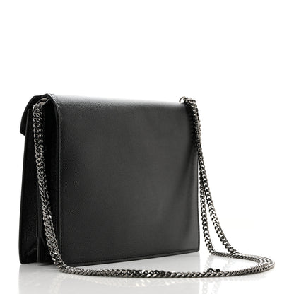Saint Laurent Grain De Poudre Monogram Cassandra Clasp Bag Black 2 of 11