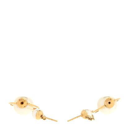 Christian Dior Pearl Tribales Dangle Chain Earrings Gold 3 of 6