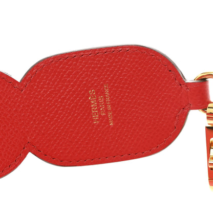 Hermes Epsom Petits Maillons Bag Strap Rouge De Coeur Rose Extreme 3 of 5