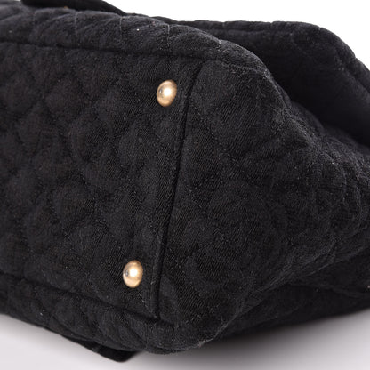 Chanel Velvet Camellia Stamped XXL Travel Flap Bag Black 10 of 12