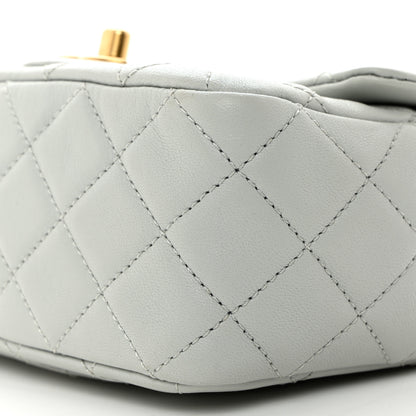 Chanel Lambskin Quilted Mini Pearl Crush Flap Light Grey 10 of 10