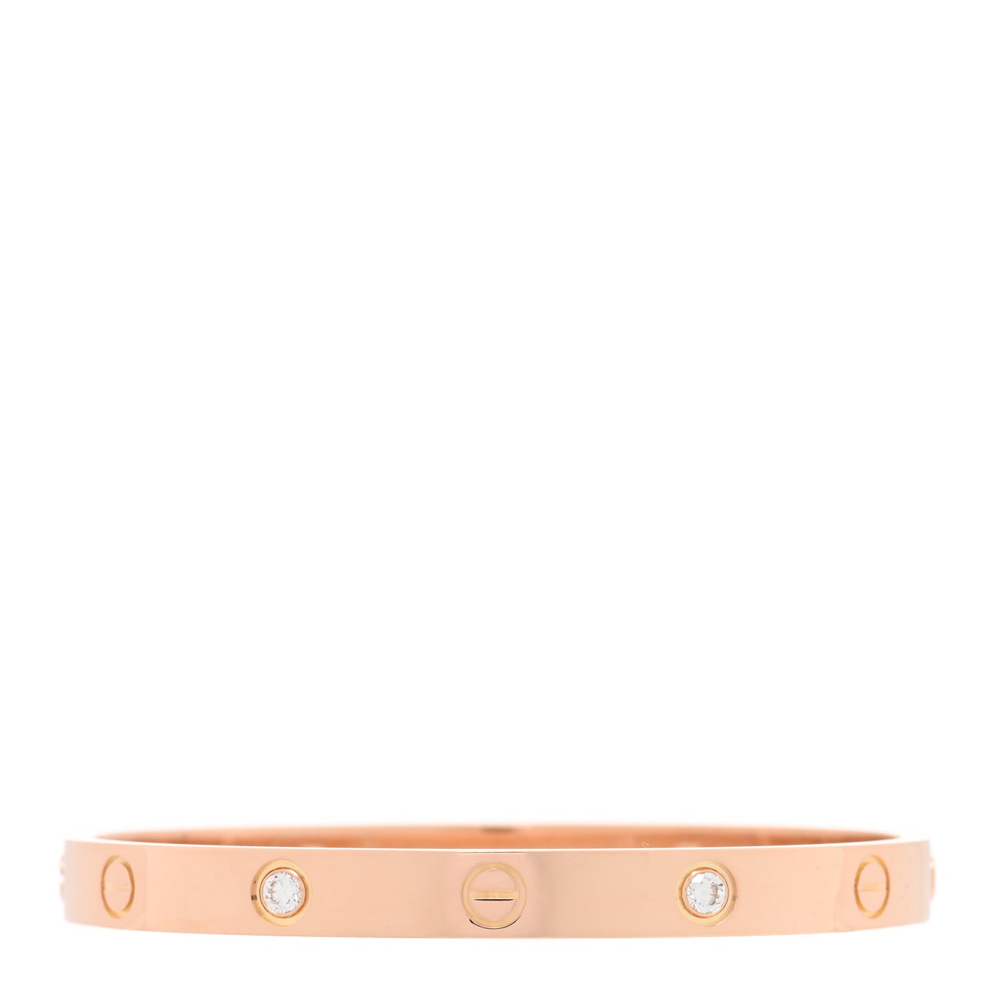 18K Pink Gold 4 Diamond LOVE Bracelet 17