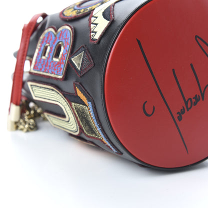 Christian Louboutin Calfskin Embroidered Alpha Marie Jane Bucket Black Multicolor 6 of 10