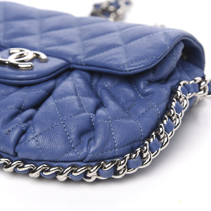 Chanel Washed Lambskin Quilted Mini Chain Around Flap Blue 10 of 15