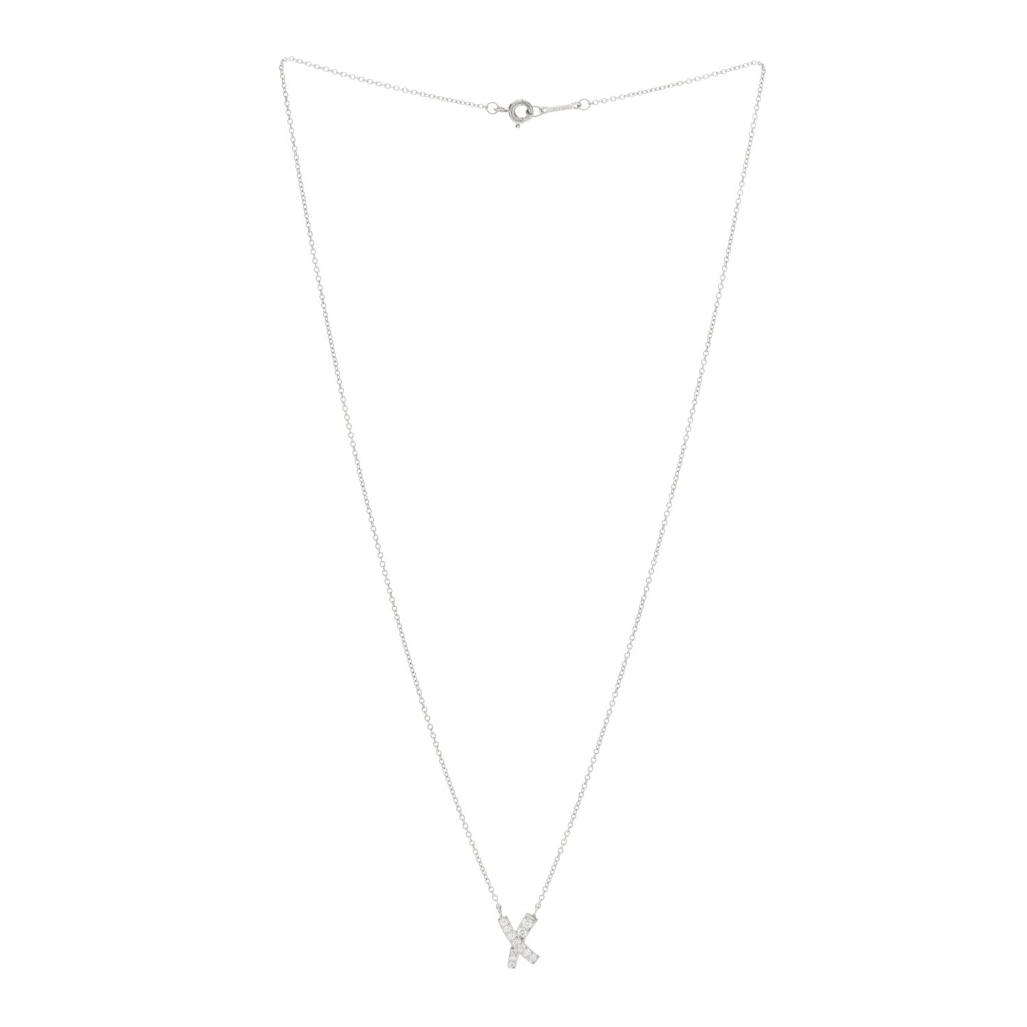Platinum Diamond Paloma Picasso Graffiti X Pendant Necklace