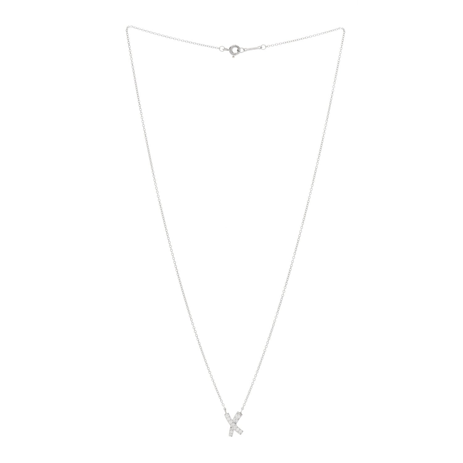 Tiffany Platinum Diamond Paloma Picasso Graffiti X Pendant Necklace 2 of 3