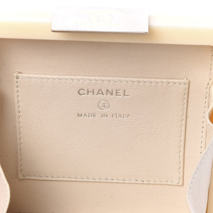 Chanel Plexiglass Minaudiere Wristlet Clutch Beige 5 of 6