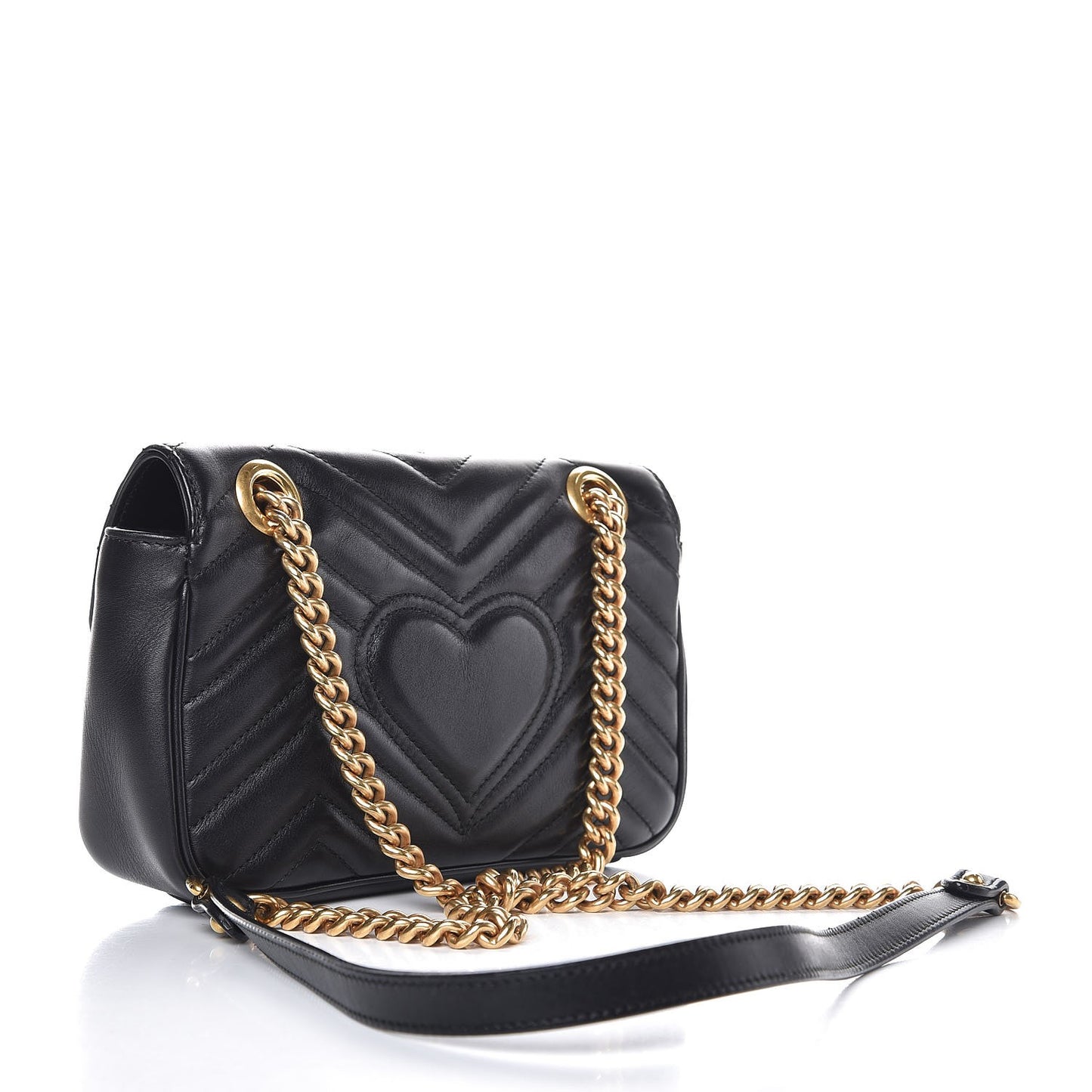 Calfskin Matelasse Mini GG Marmont Shoulder Bag Black