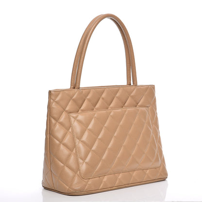 Chanel Caviar Quilted Medallion Tote Beige 3 of 21