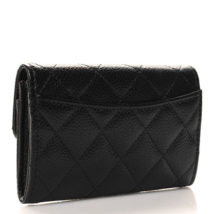 Chanel Caviar Quilted Flap Card Holder Wallet Black 3 of 9