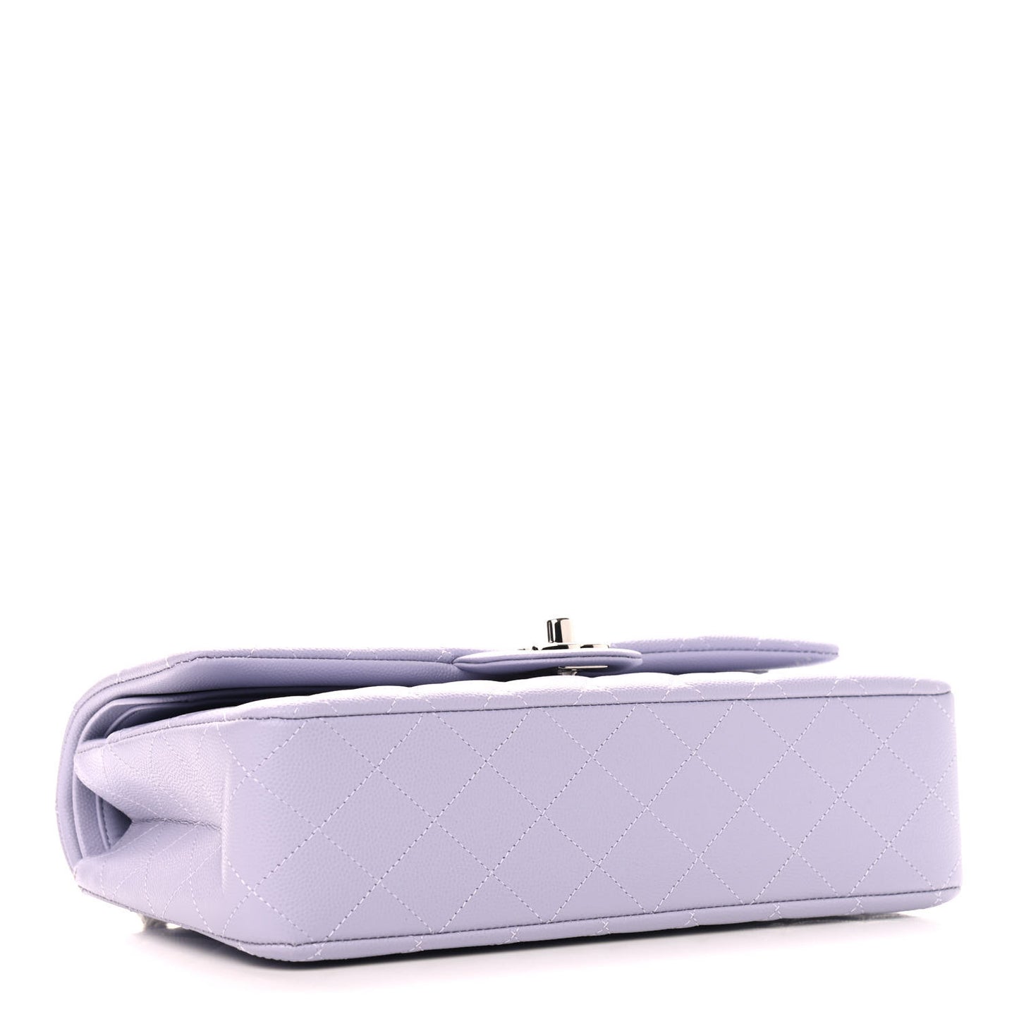 Caviar Quilted Medium Double Flap Light Purple