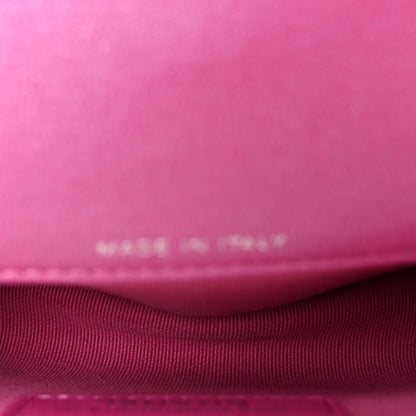 Chanel Patent Lambskin Quilted CC Hook Card Holder Pink 5 of 9