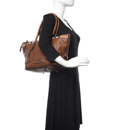 Burberry Calfskin House Check Small Salisbury Tote Brown 2 of 18