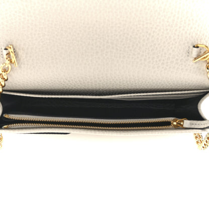 Gucci Dollar Calfskin Mini GG Marmont Chain Wallet Mystic White 5 of 12