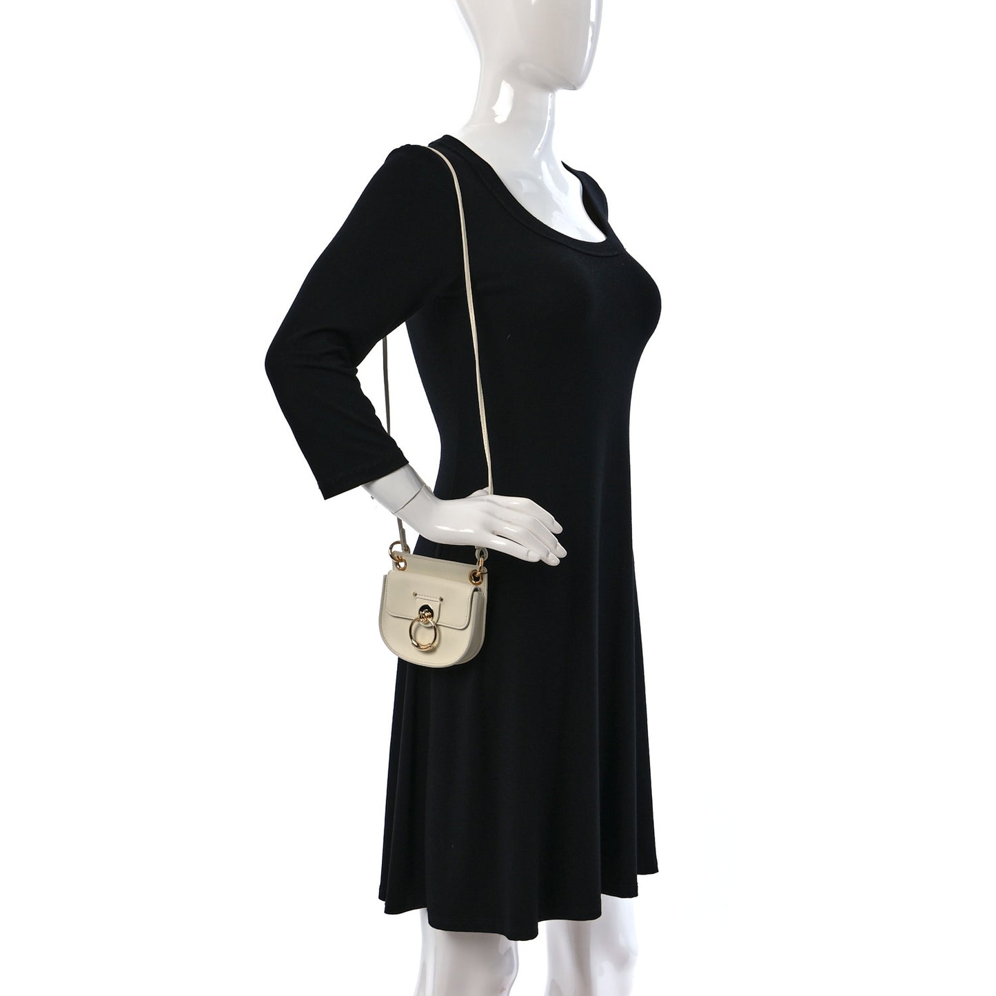 Calfskin Tess Mini Crossbody Bag Natural White