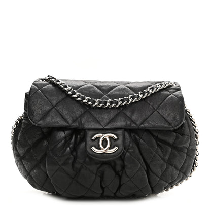 Chanel Washed Lambskin Quilted Chain Around Flap Black 1 of 10