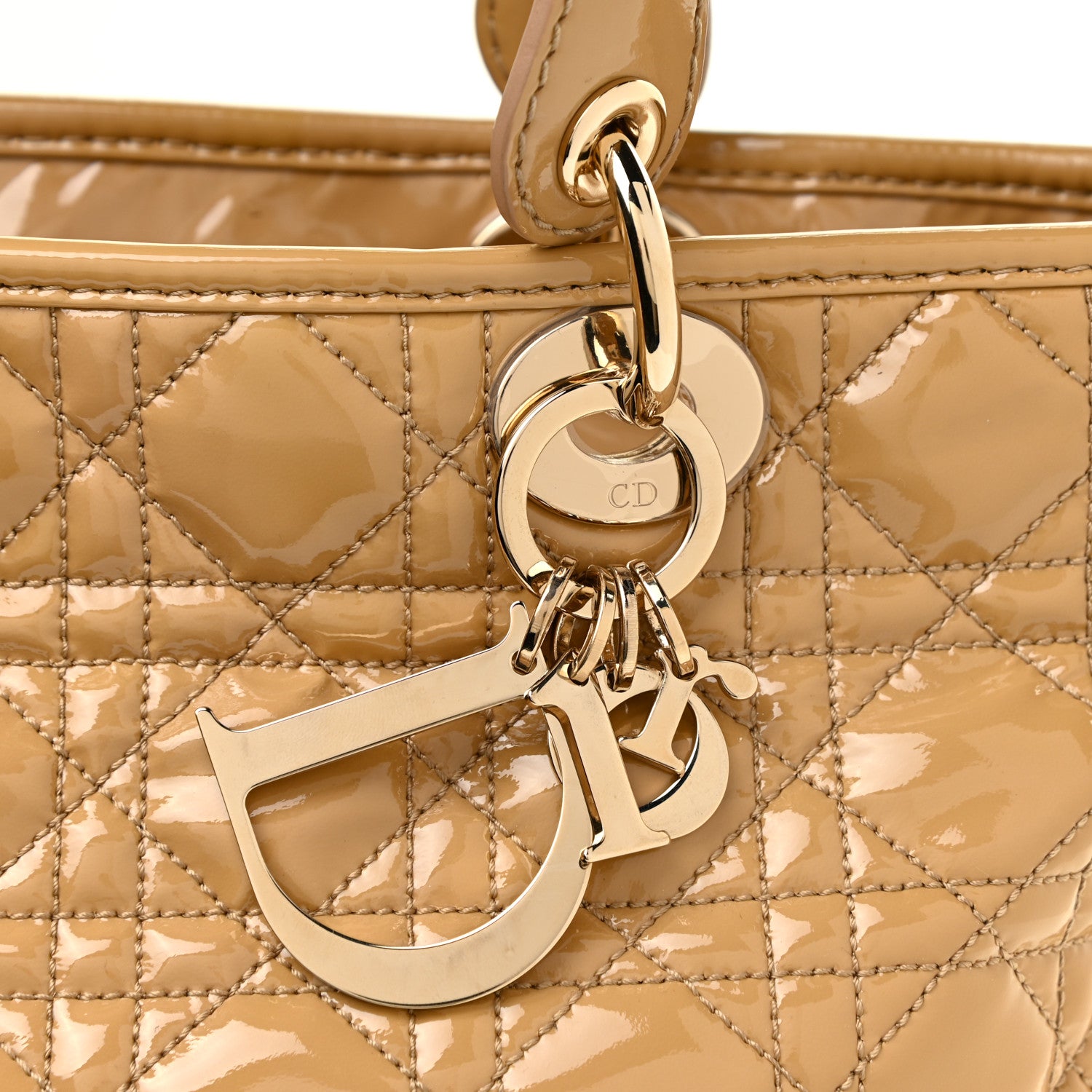 Christian Dior Patent Cannage Dior Tote Beige 12 of 12