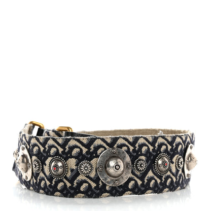 Christian Dior Oblique Studded Shoulder Strap Blue 2 of 4