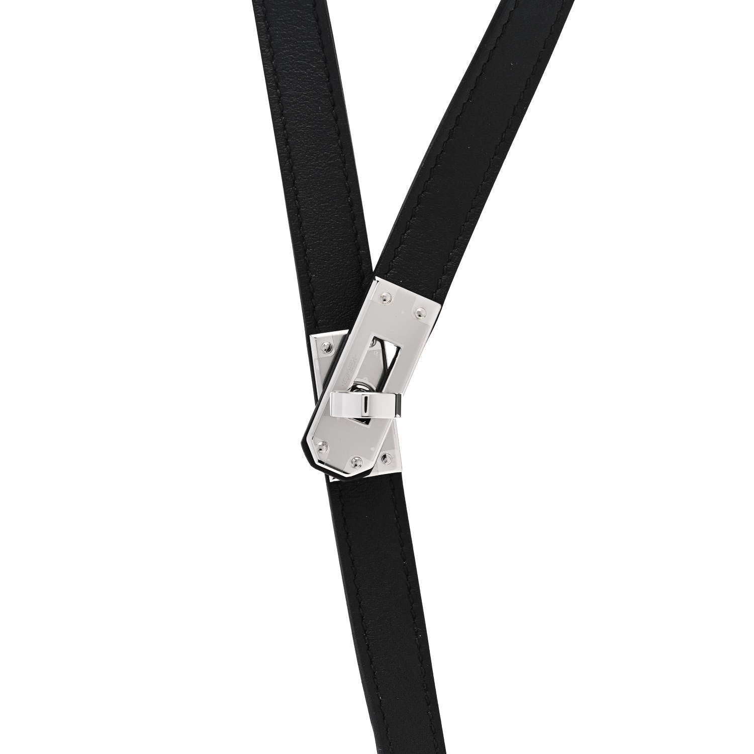 Hermes Swift Kelly Lariat Necklace Black 4 of 7