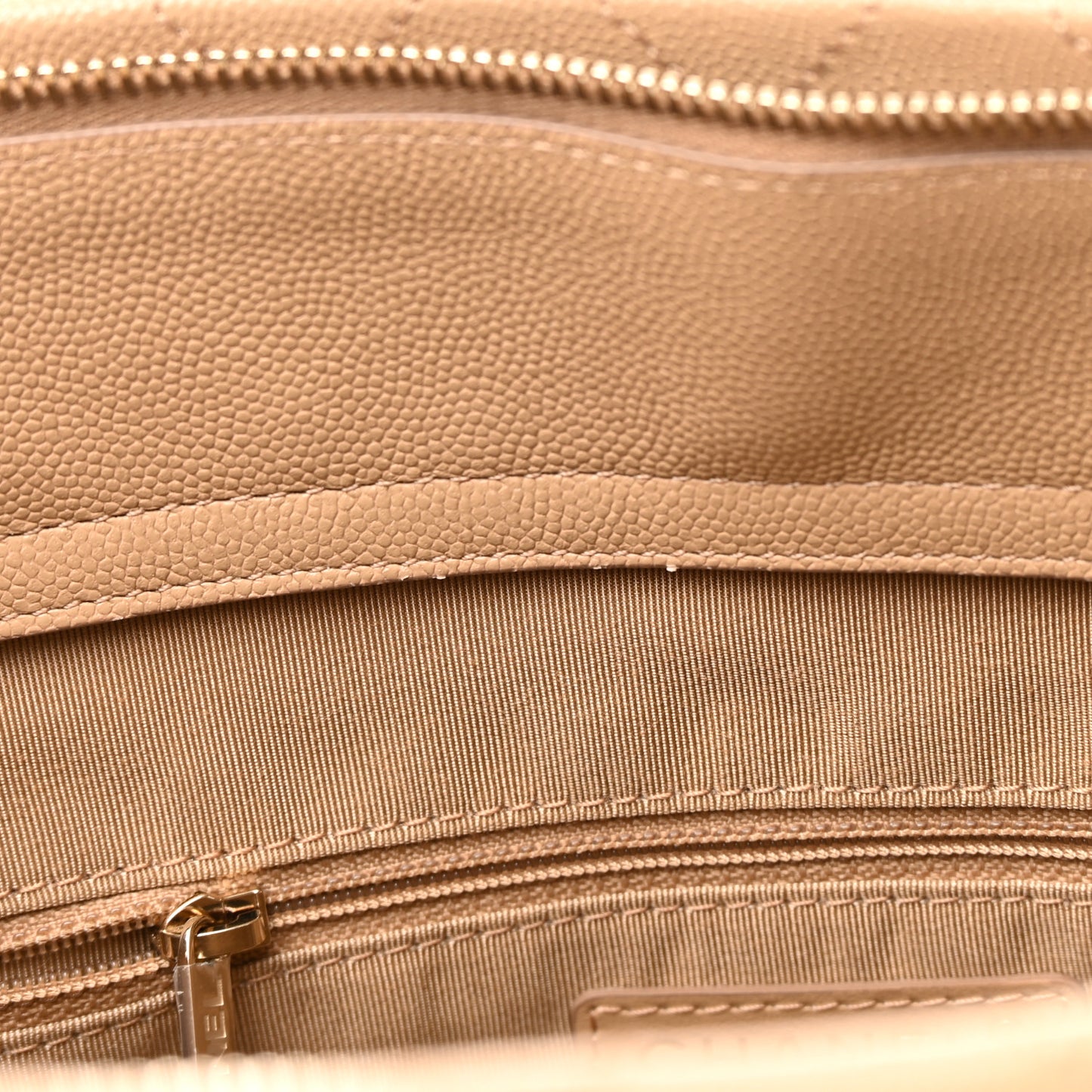 Caviar Quilted Rolled Up Tote Beige