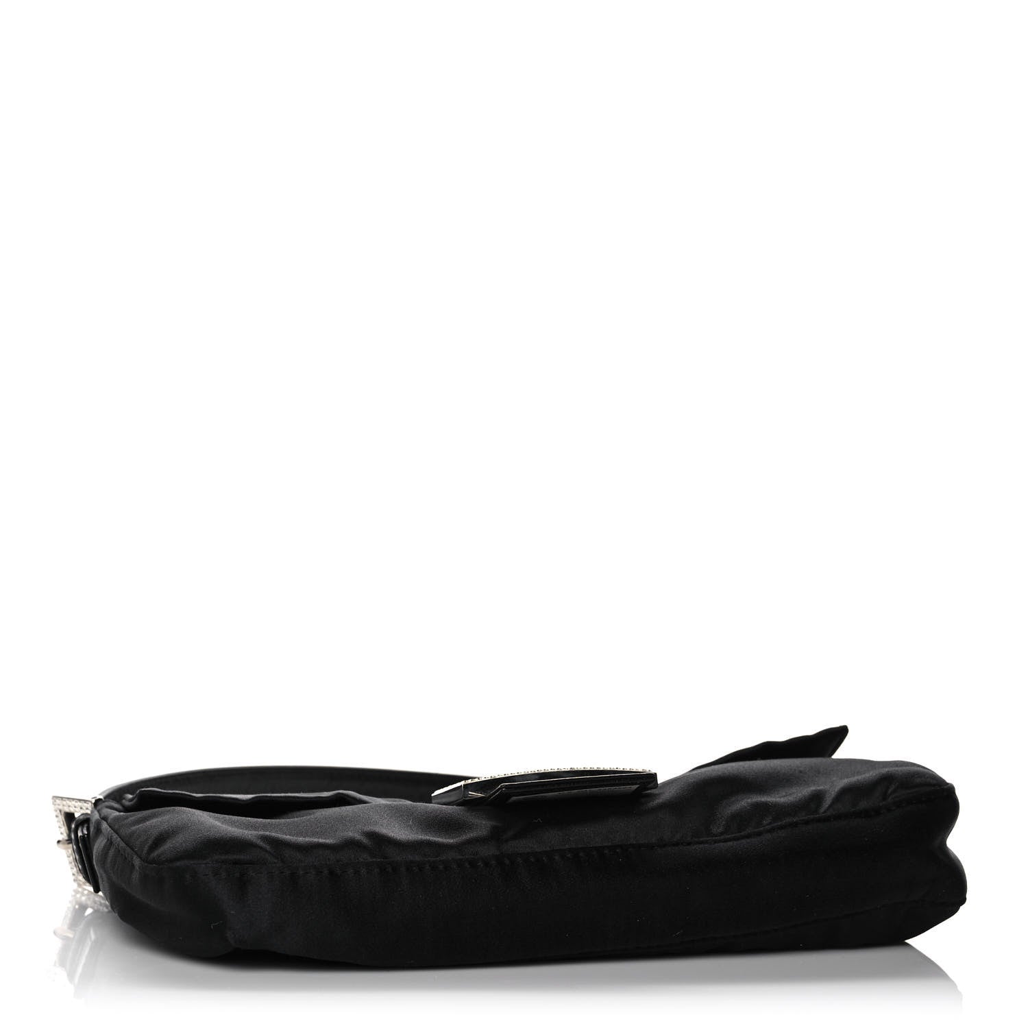 Fendi Satin Crystal Baguette Black 4 of 11