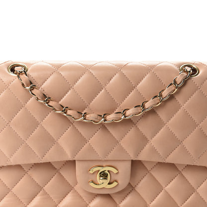 Chanel Lambskin Quilted Medium Double Flap Salmon Pink 12 of 13