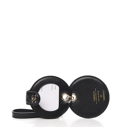 Chanel Lambskin Quilted Round Luggage Tag Black 3 of 7