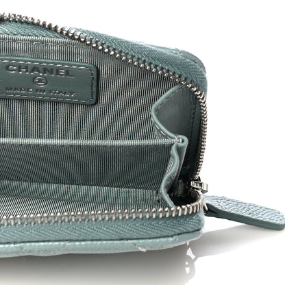 Chanel Caviar Quilted Zip Card Holder Light Blue 5 of 13