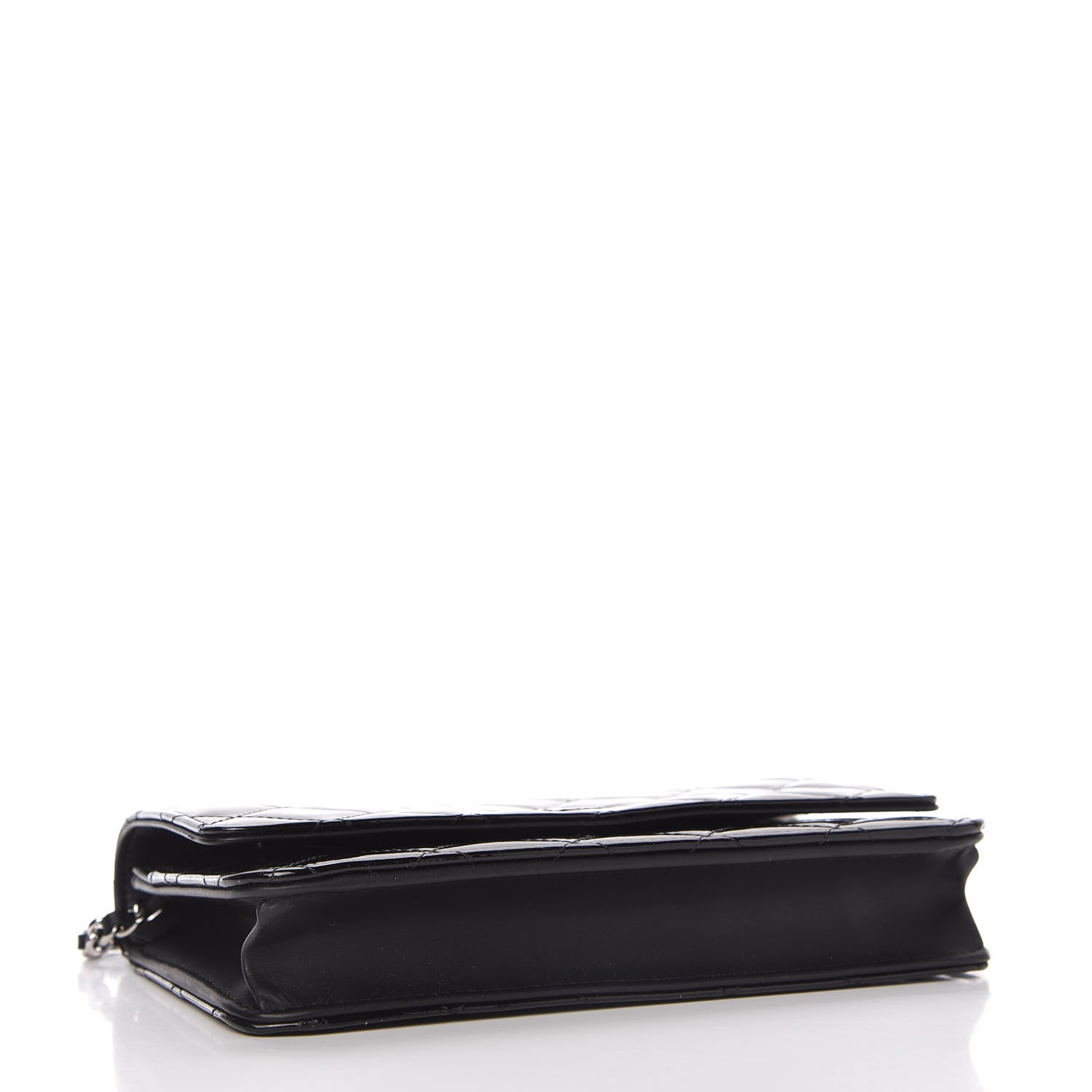 Chanel Patent Quilted Wallet On Chain WOC Black 4 of 12