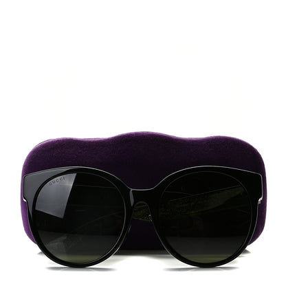 Gucci Acetate Round Web Sunglasses GG 0035S Black 8 of 8