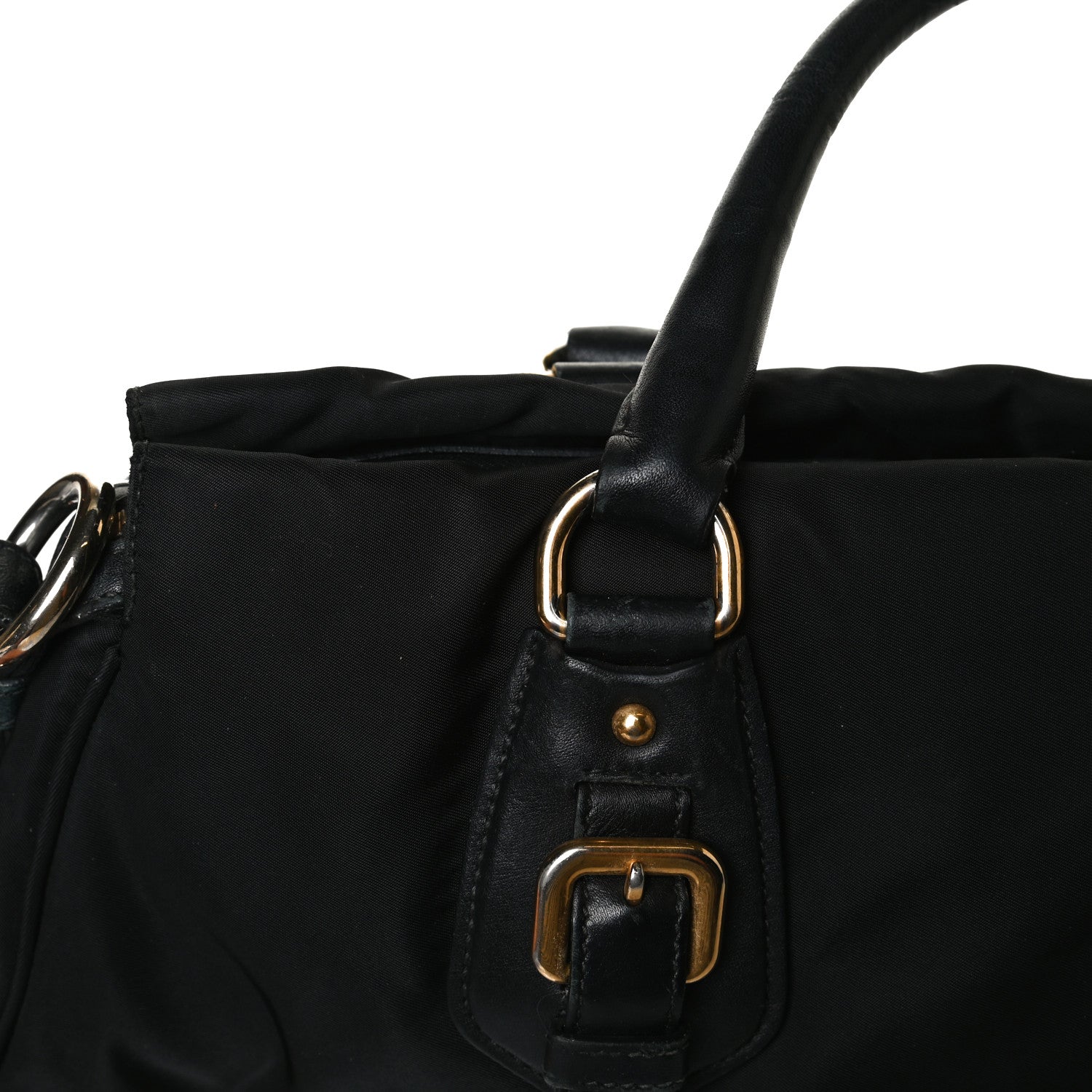 Prada Tessuto Nylon City Calfskin Shoulder Bag Black 20 of 21