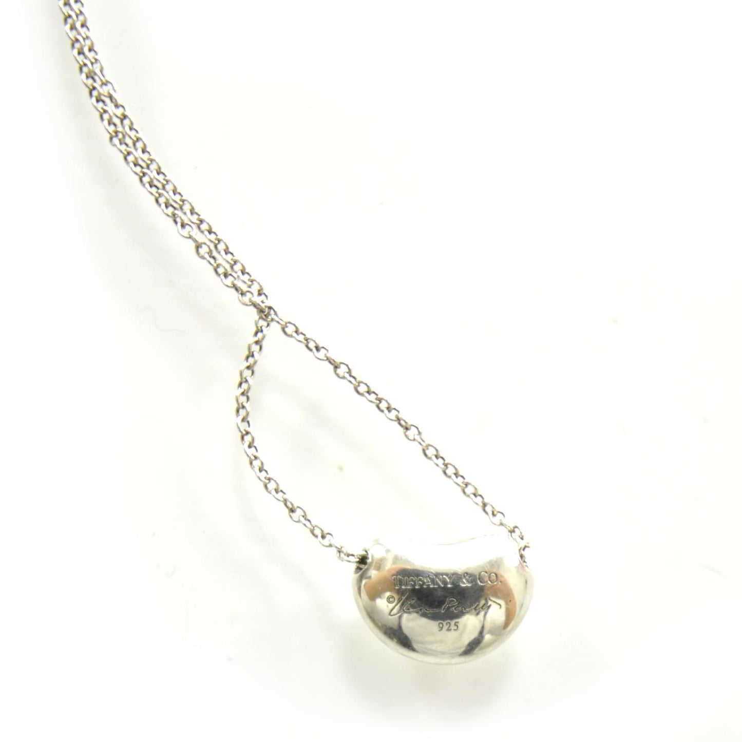 Sterling Silver 9mm Elsa Peretti Bean Pendant Necklace
