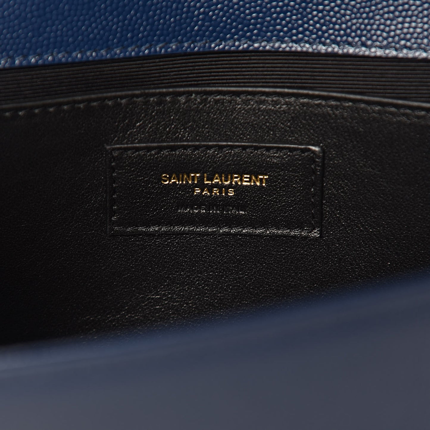 Grain De Poudre Medium Classic Monogram Kate Satchel Denim Blue