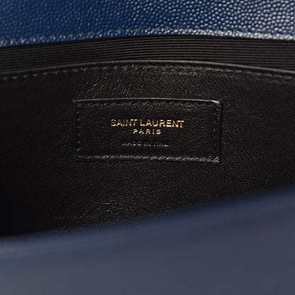 Saint Laurent Grain De Poudre Medium Classic Monogram Kate Satchel Denim Blue 7 of 10