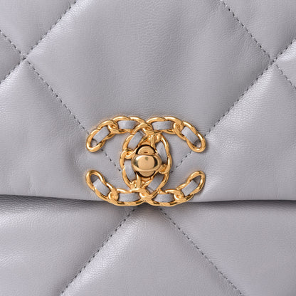 Chanel Goatskin Quilted Large Chanel 19 Flap Grey 8 of 11