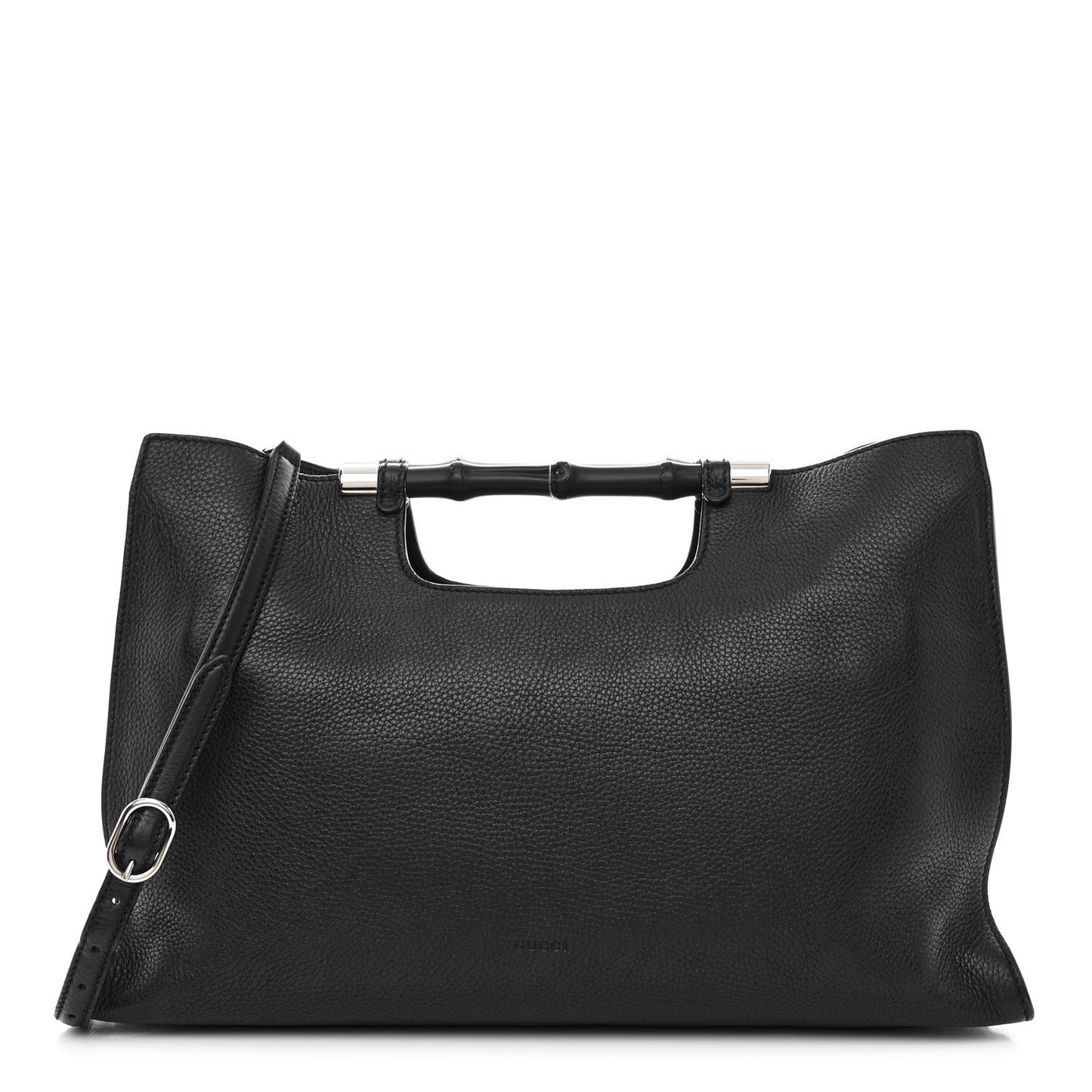Calfskin Medium Bamboo Daily Shopper Black