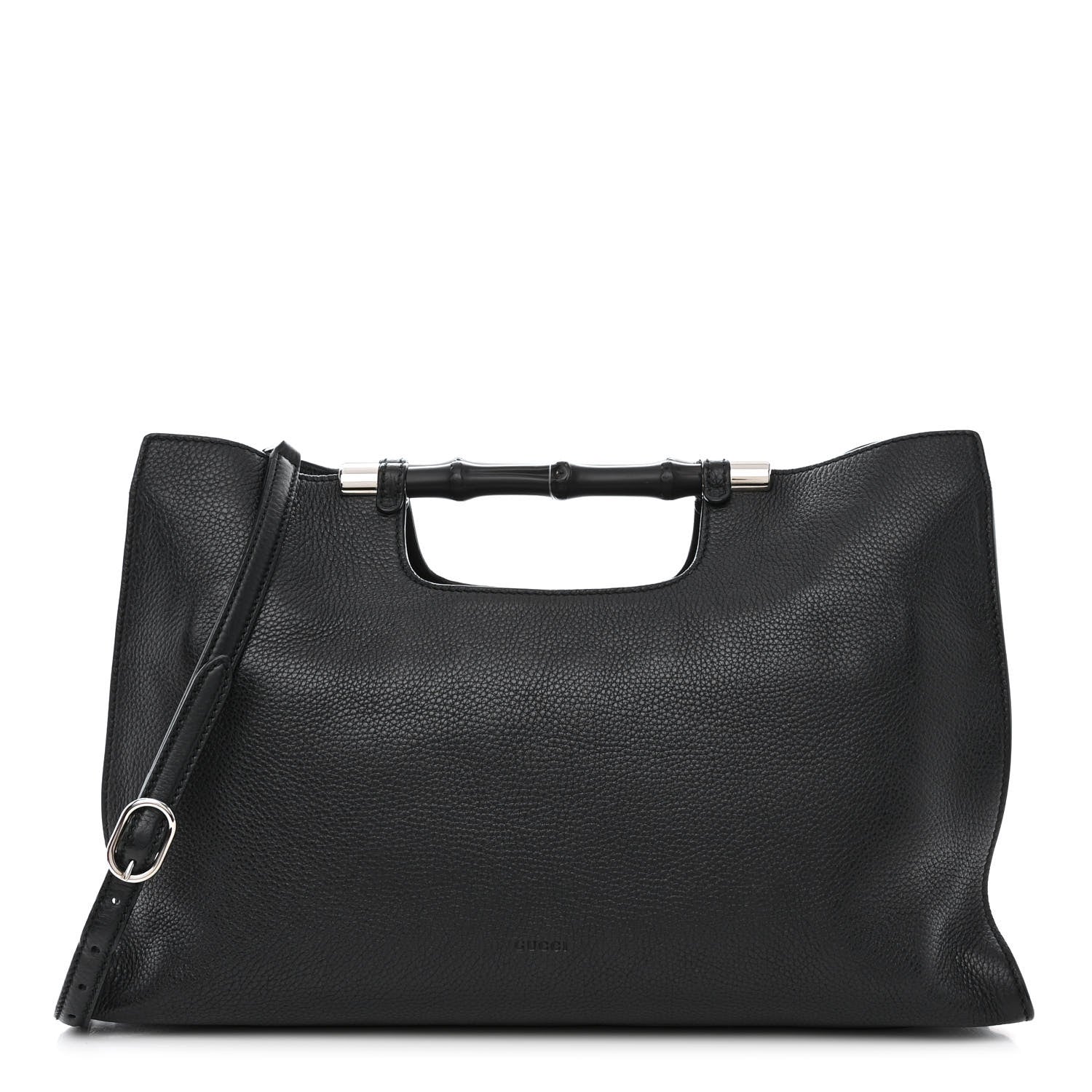 Gucci Calfskin Medium Bamboo Daily Shopper Black 1 of 10