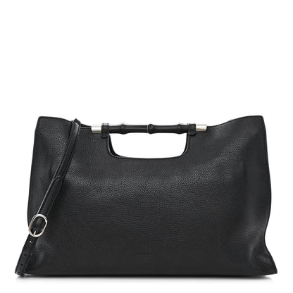Gucci Calfskin Medium Bamboo Daily Shopper Black 1 of 10