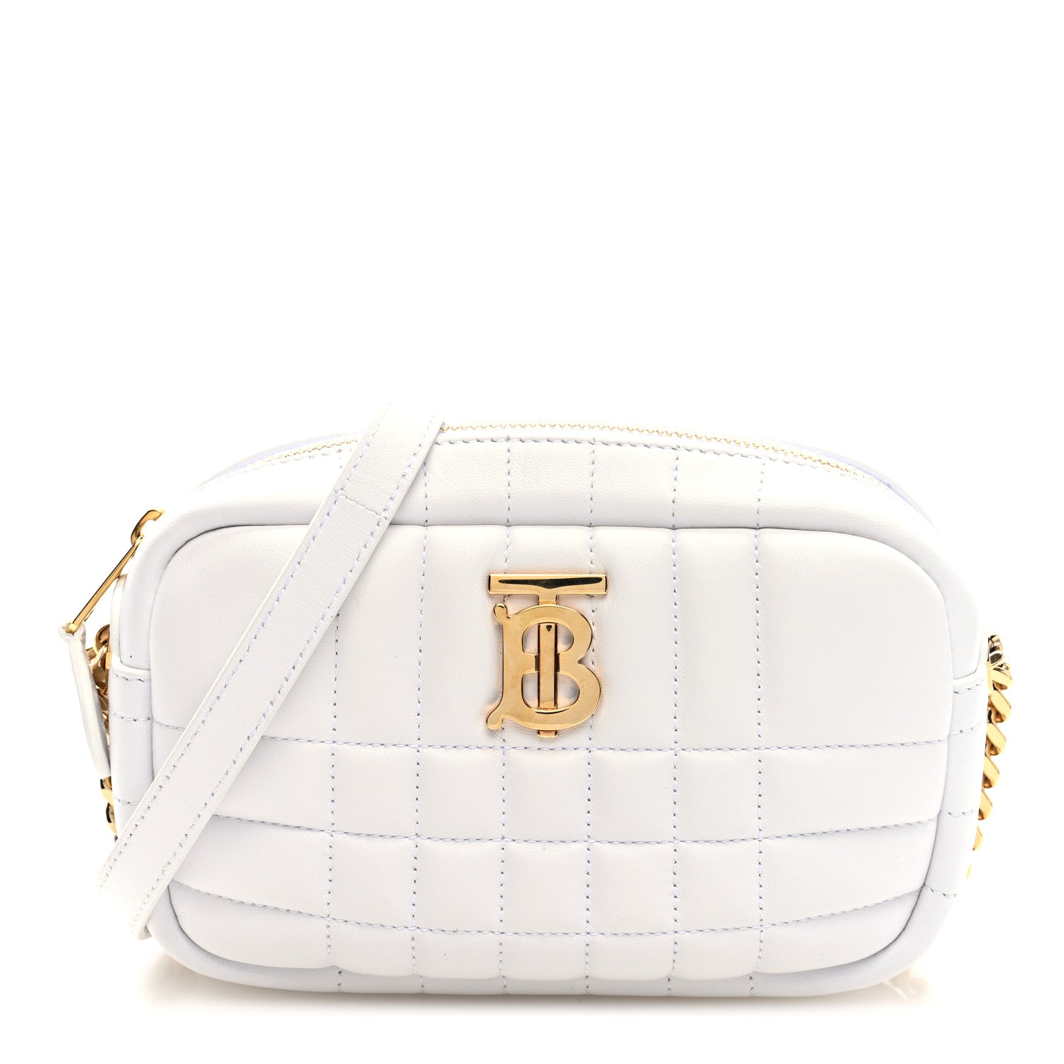 Burberry Lambskin Quilted Mini Lola Camera Bag White 1 of 9