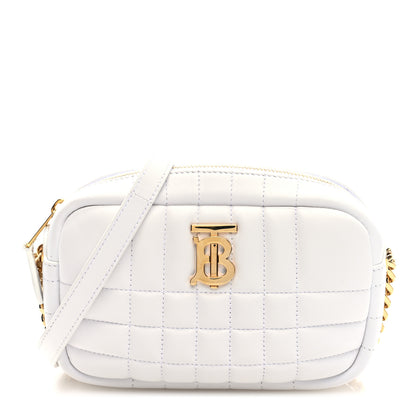 Burberry Lambskin Quilted Mini Lola Camera Bag White 1 of 9