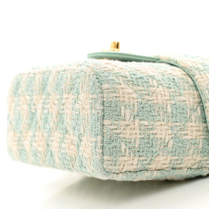Chanel Tweed Handle Crush Top Handle Flap Bag Light Blue Ecru 10 of 10