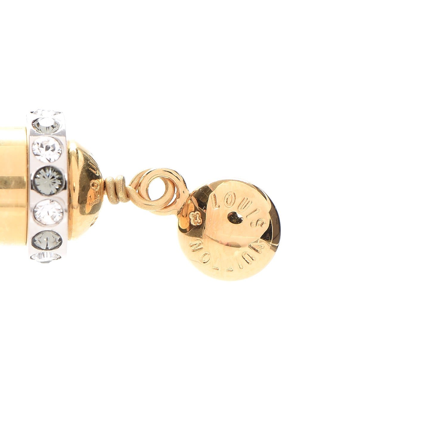 Louis Vuitton Crystal Strand Earrings Gold 5 of 8